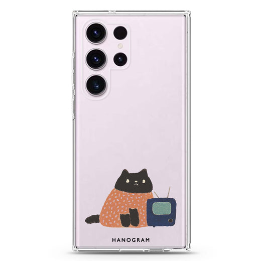 Whiskerflix Night Samsung Galaxy Ultra 透明保護殼，適用 S26/S25/S24/S23 Ultra，圖1
