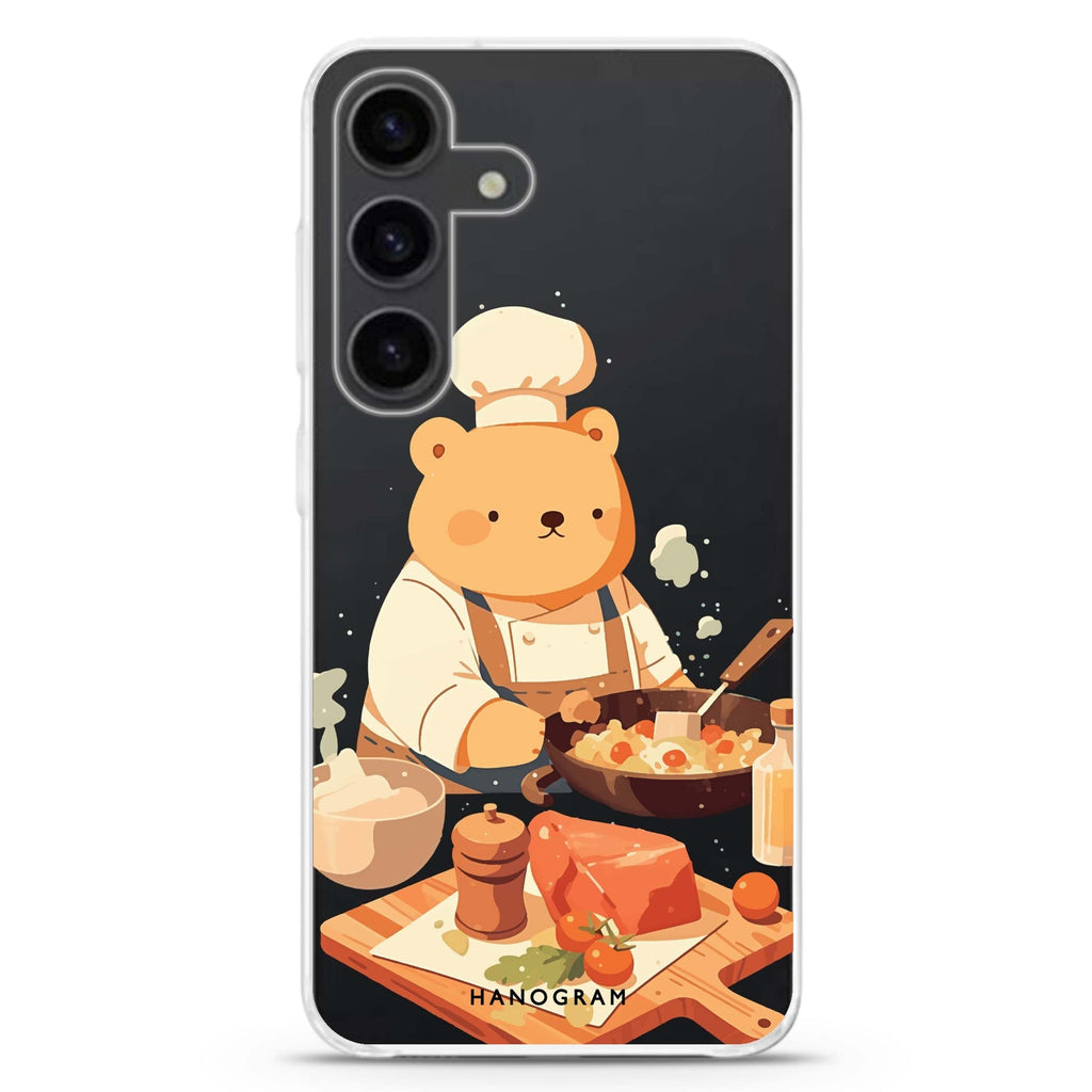 Culinary Bear Samsung Galaxy S26/S25/S24 水晶透明保護殼正面展示