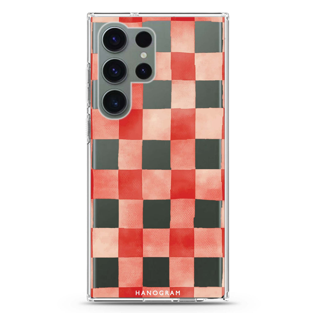 Cherry Checks Samsung Galaxy Ultra 透明保護殼，適用 S26/S25/S24/S23 Ultra，圖1
