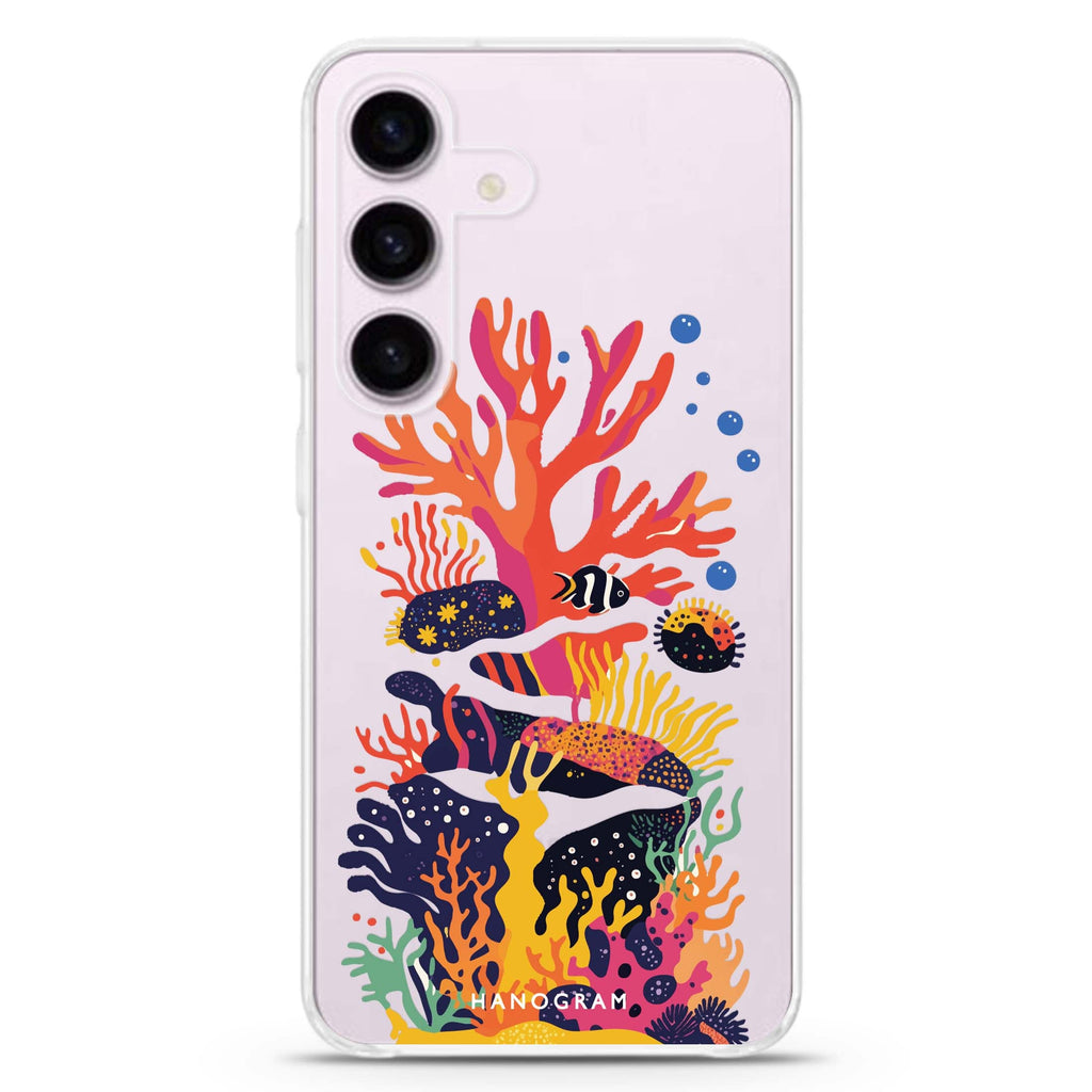 Groovy Reef Samsung Galaxy S26/S25/S24 水晶透明保護殼正面展示