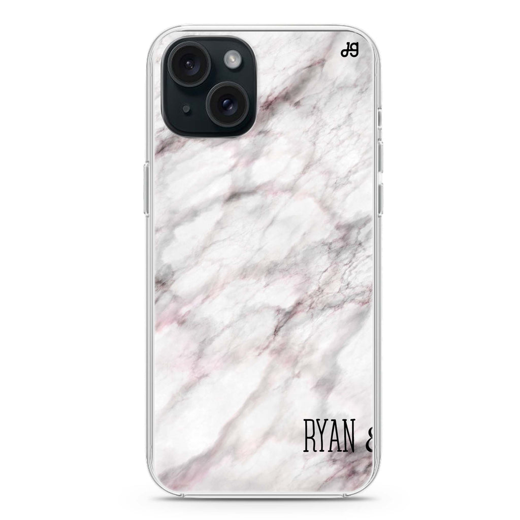 White Marble iPhone 15 plus 水晶透明保護殼