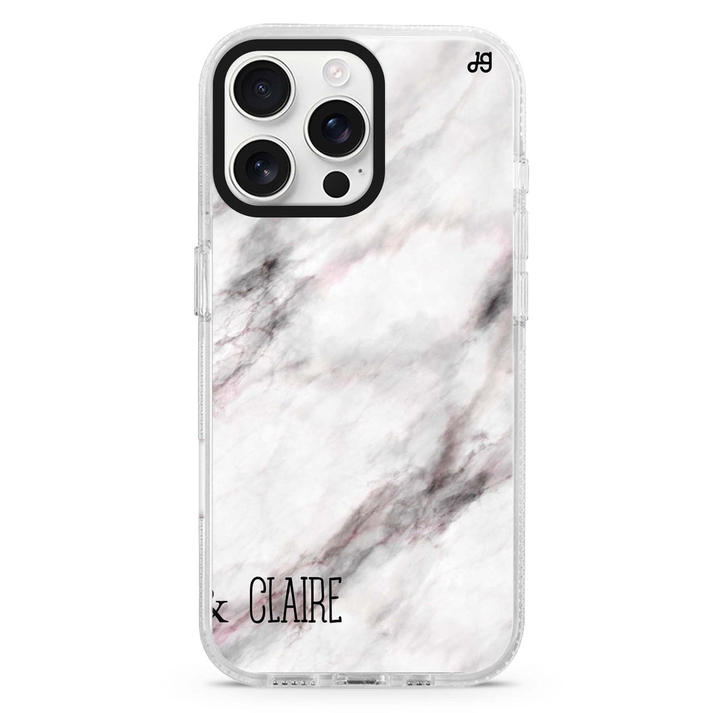 White Marble Magsafe 兼容水晶透明保護殼