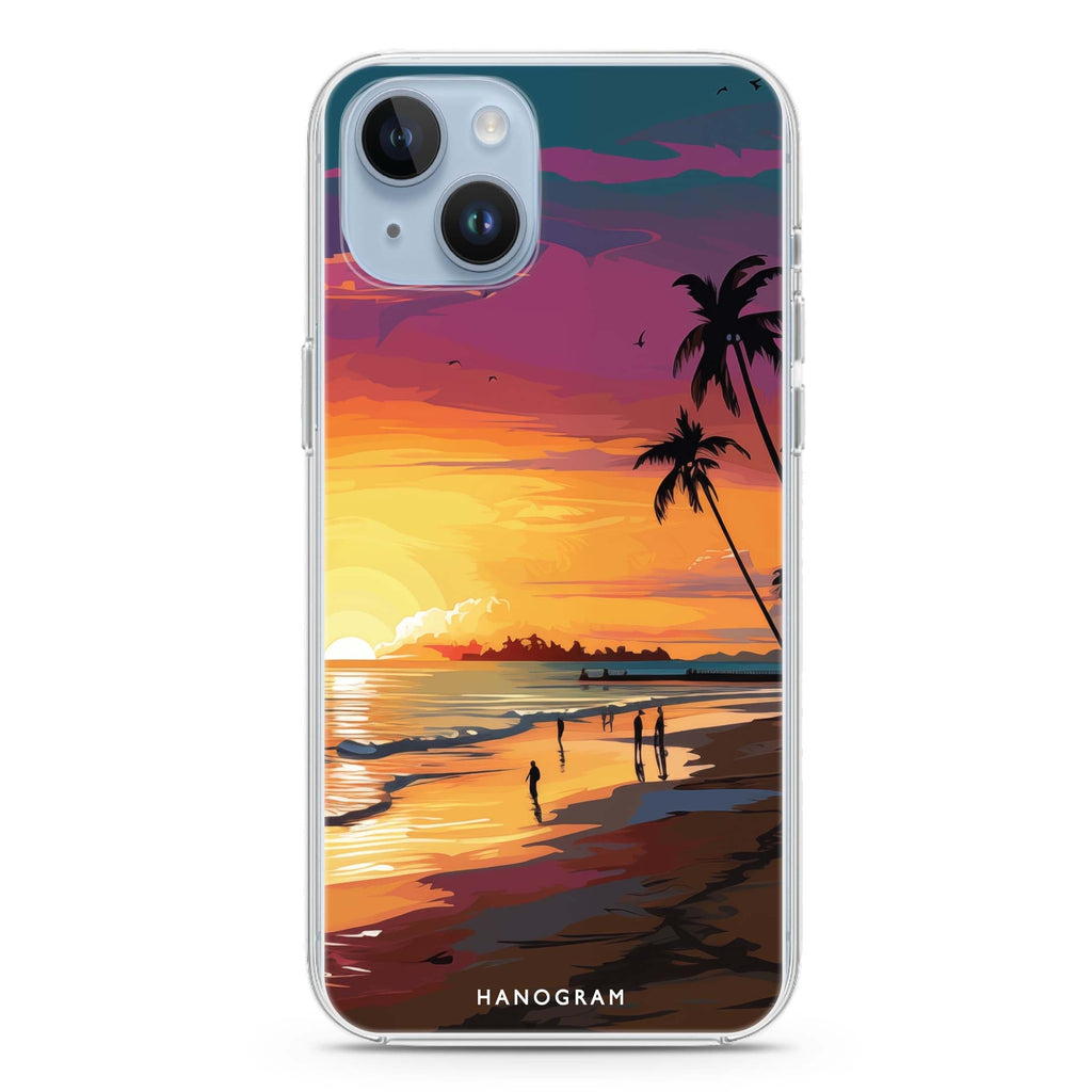 Sunset Glow iPhone 14 Magsafe 兼容水晶透明保護殼