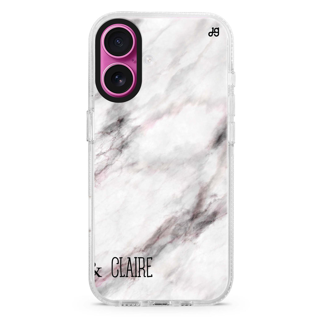 White Marble Magsafe 兼容水晶透明保護殼