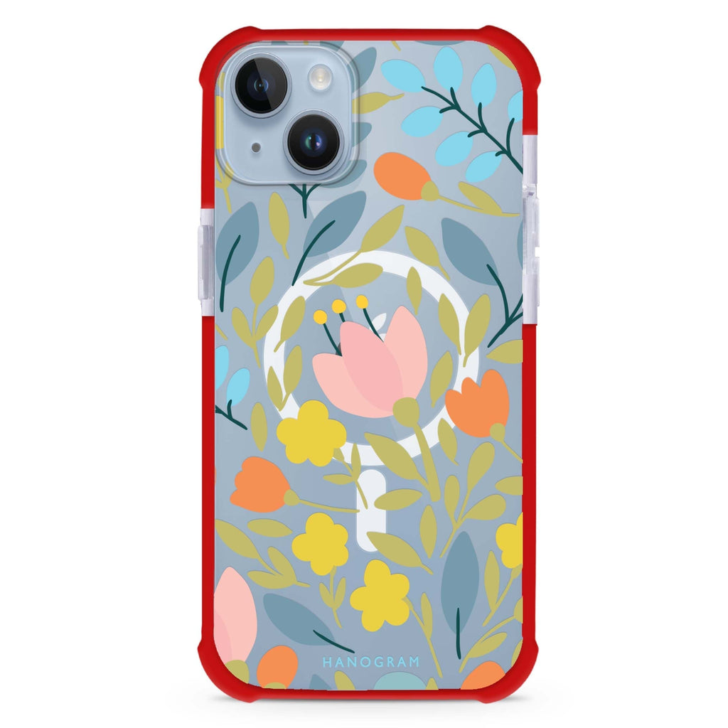 Floral iPhone 15 Plus Magsafe 兼容超強防摔保護殼