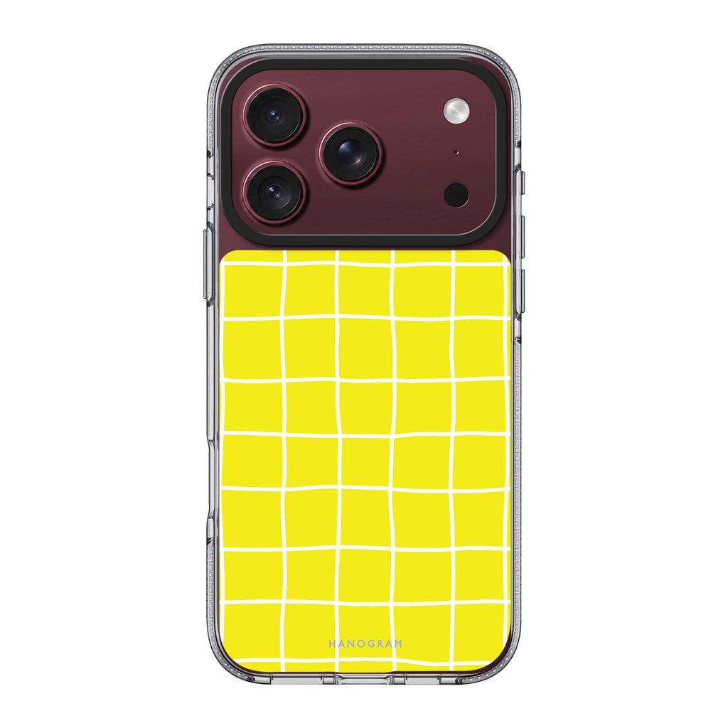 Yellow Checked Pattern 水晶透明保護殼