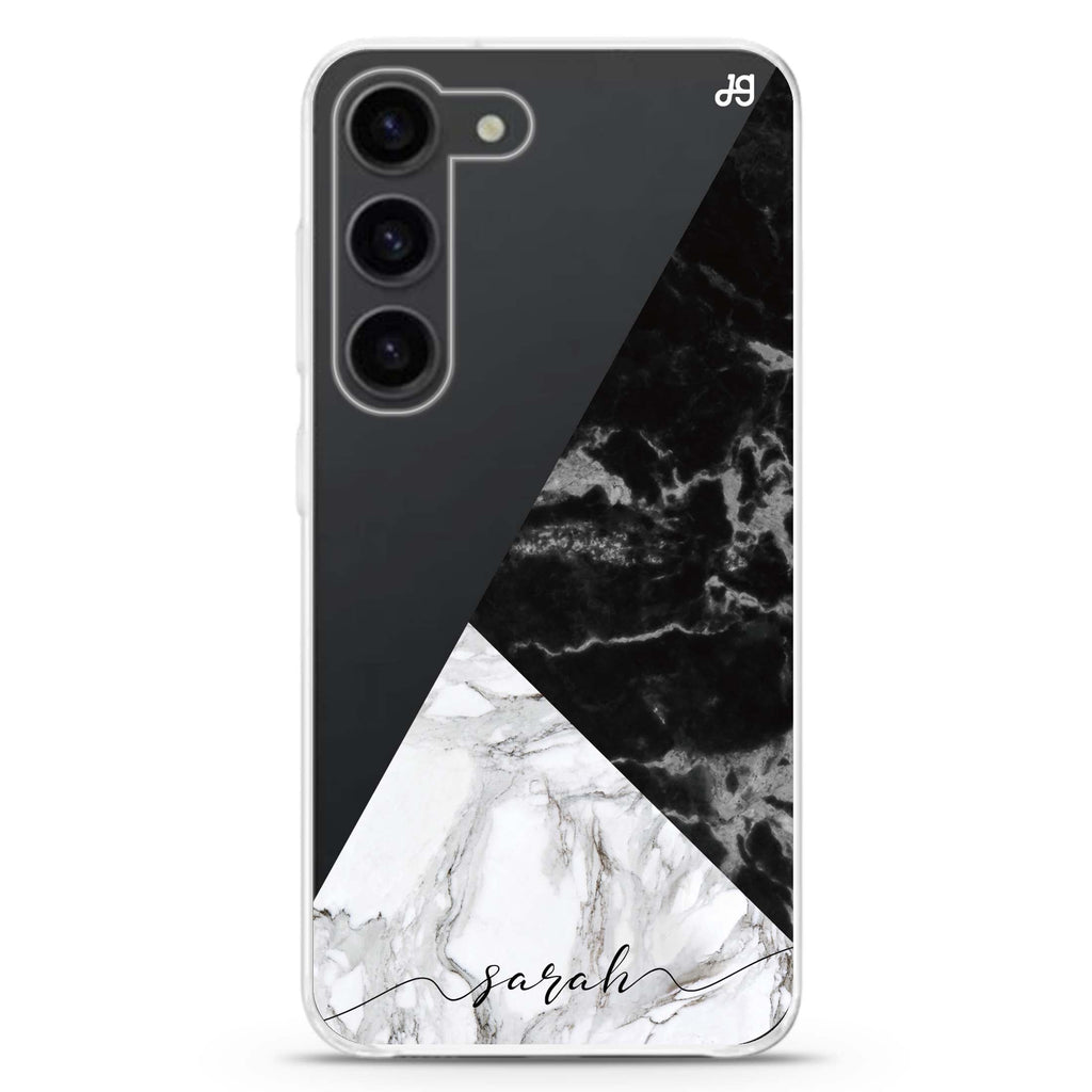 Black And White Marble Samsung Galaxy 水晶透明保護殼