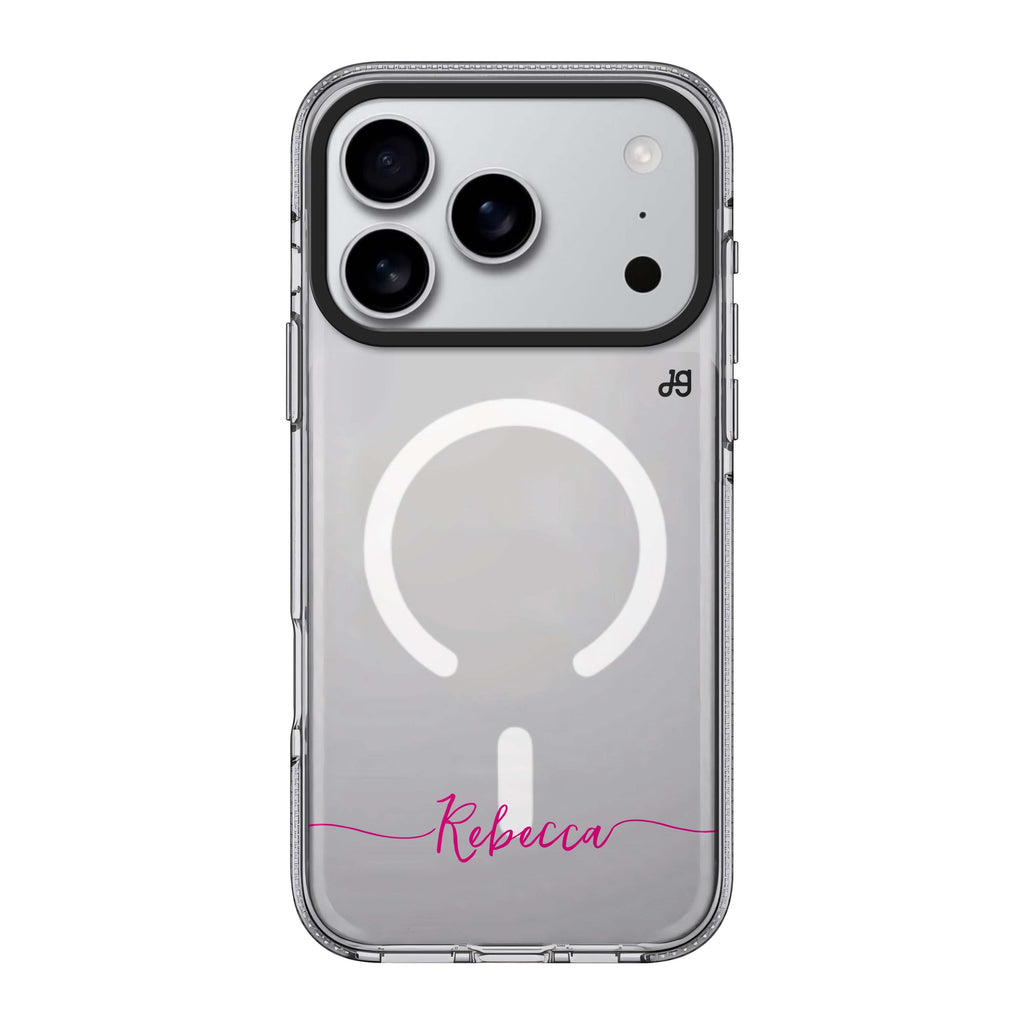 Initial handwritten iPhone 17 Pro Max MagSafe 水晶透明保護殼 文字設計設計 可自訂名字及字色 圖1
