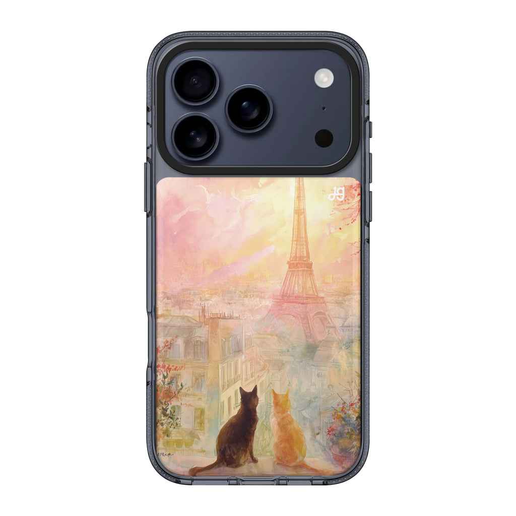 Paris Dream Cats iPhone 17 Pro Max MagSafe 水晶透明保護殼 貓圖案設計 圖1