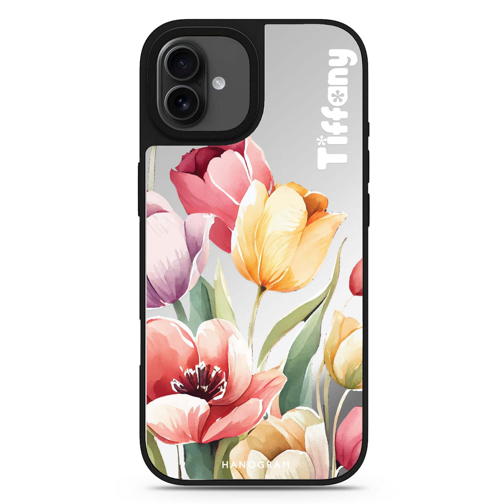 Watercolor tulip iPhone 17 水彩鏡面手機殼 主圖設計