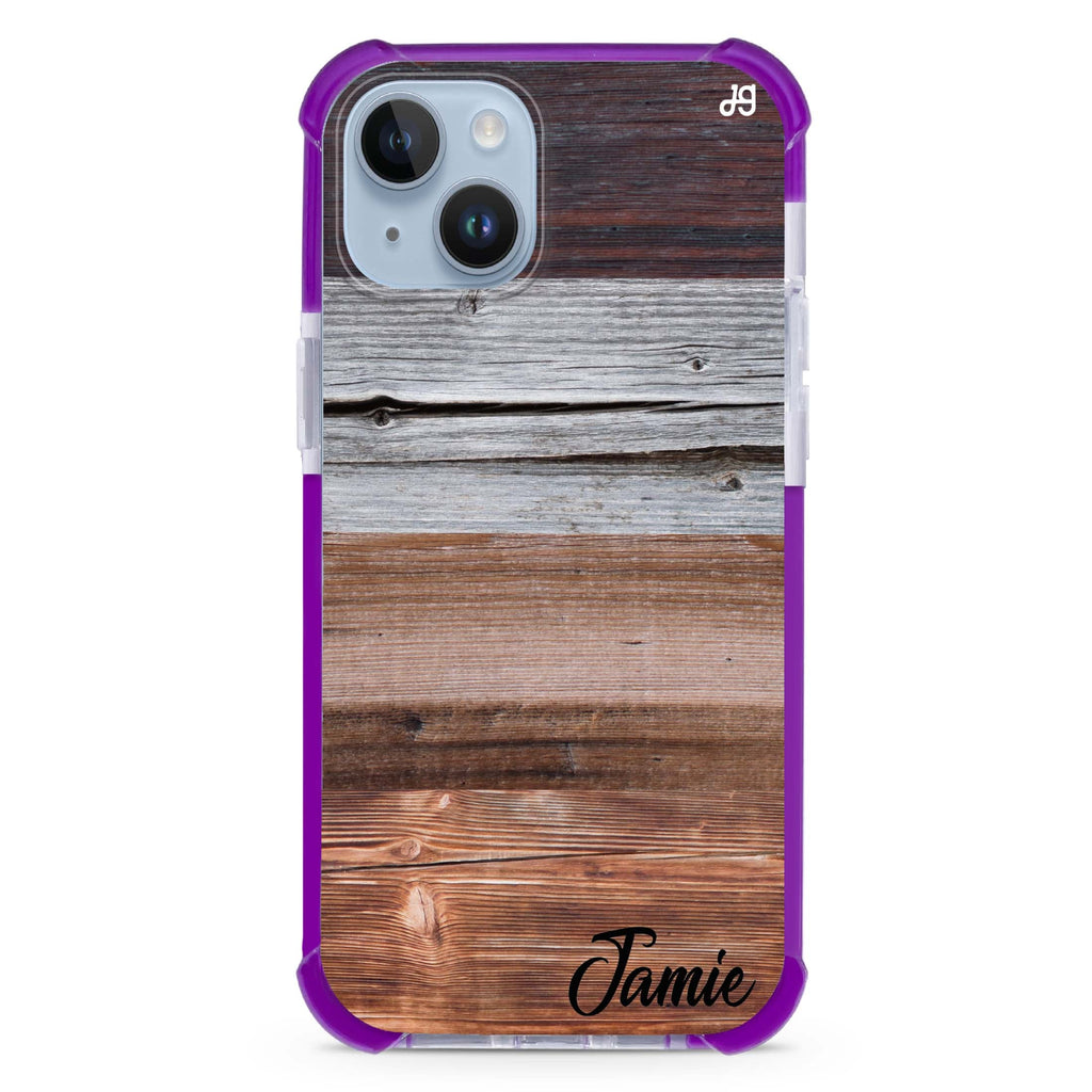 Wood Grain Varigegated iPhone 15 Plus Magsafe 兼容超強防摔保護殼