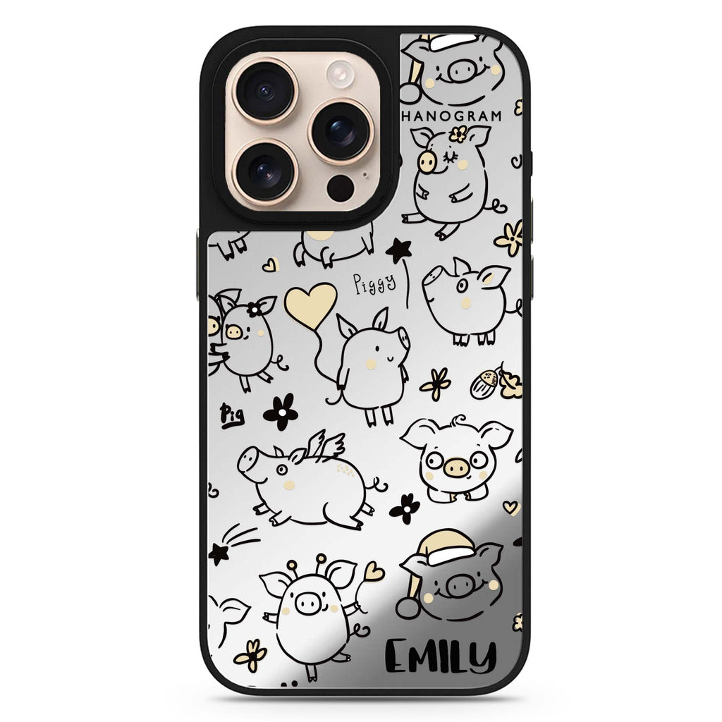 Lovely Piggy 鏡面手機殼