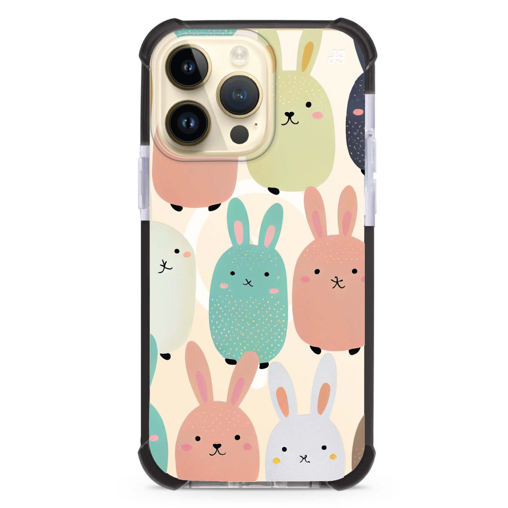 Cute Bunny iPhone Magsafe 兼容超強防摔保護殼