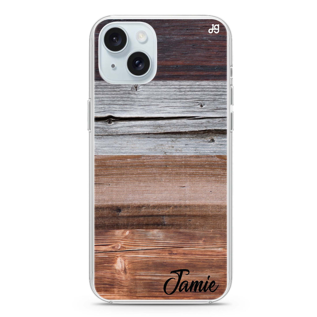 Wood Grain Varigegated iPhone 15 水晶透明保護殼