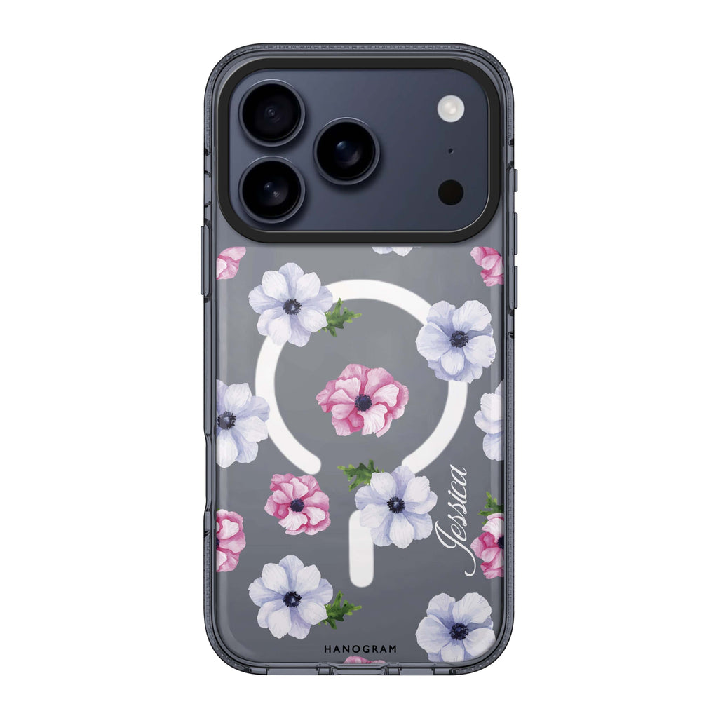 Ideal floral iPhone 17 Pro Max MagSafe 水晶透明保護殼 花卉圖案設計 可自訂名字 圖1