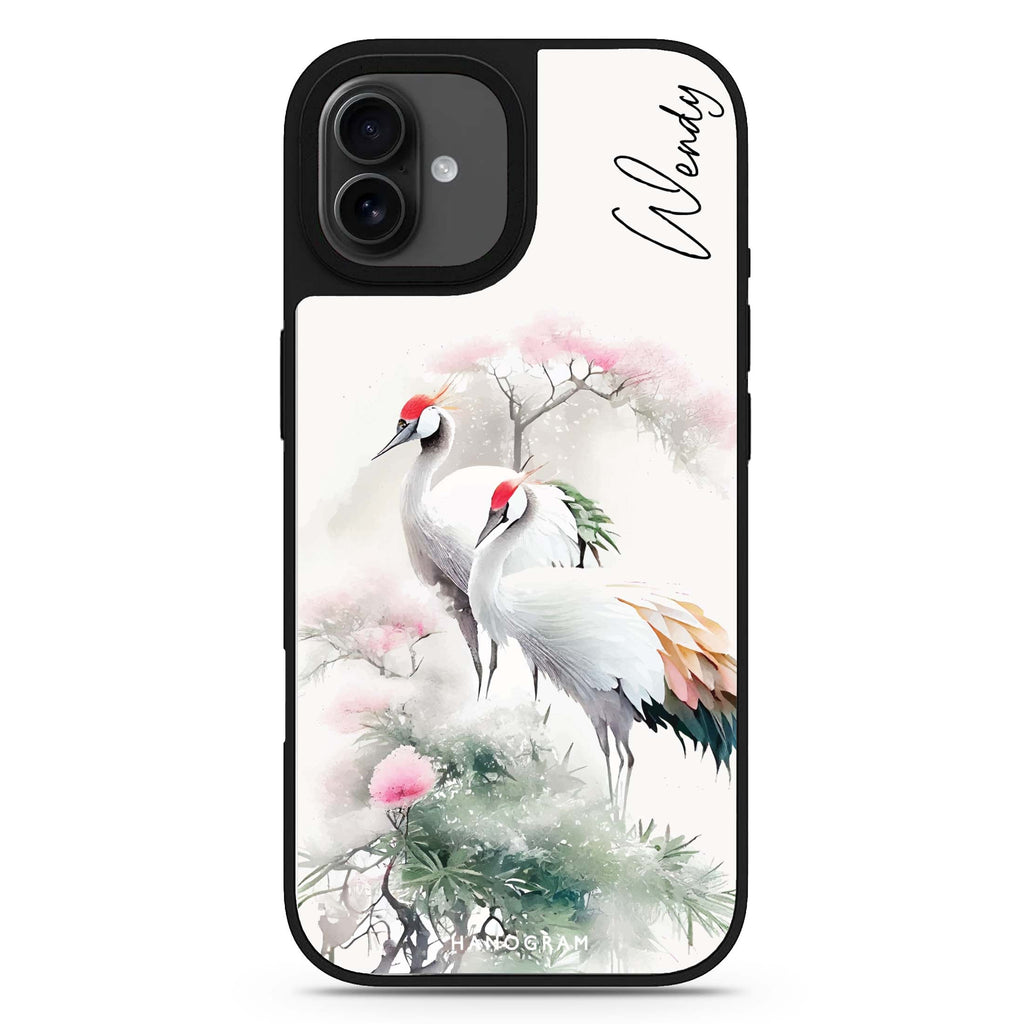 Pines & cranes 款式2 iPhone 17 日系鏡面手機殼 主圖設計