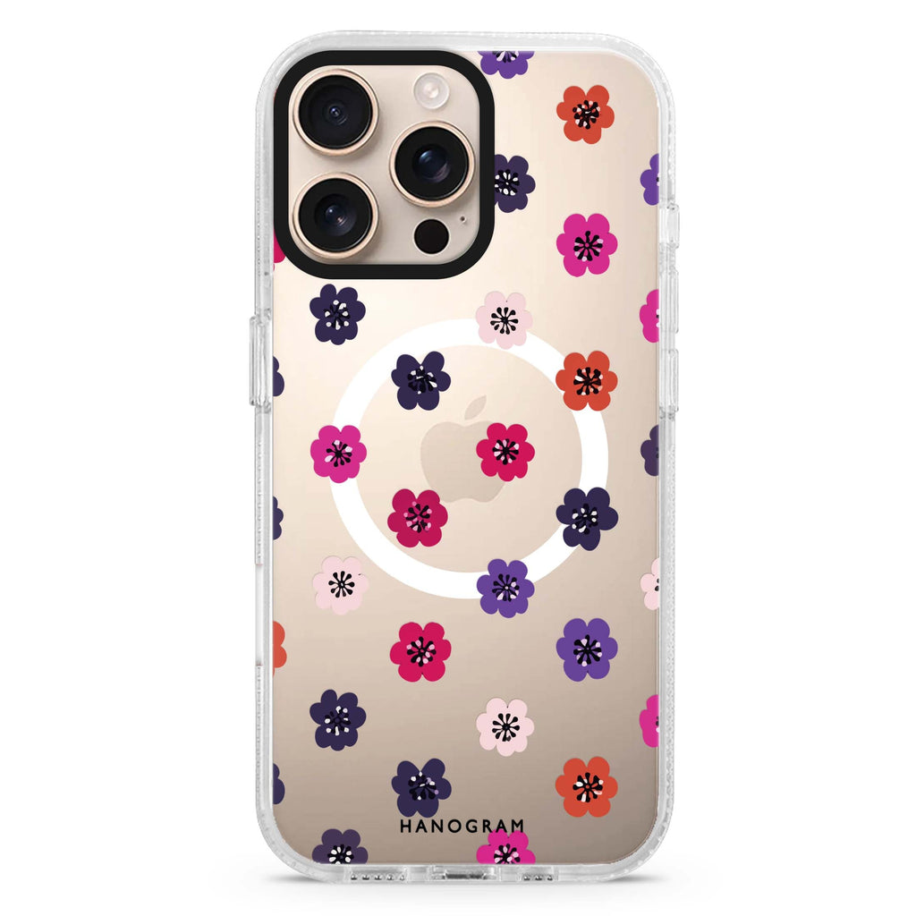 Flower Sprinkle Magsafe 兼容水晶透明保護殼
