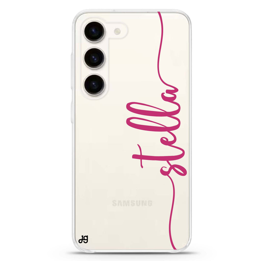 Vertical Script Handwritten Custom Samsung Galaxy 水晶透明保護殼