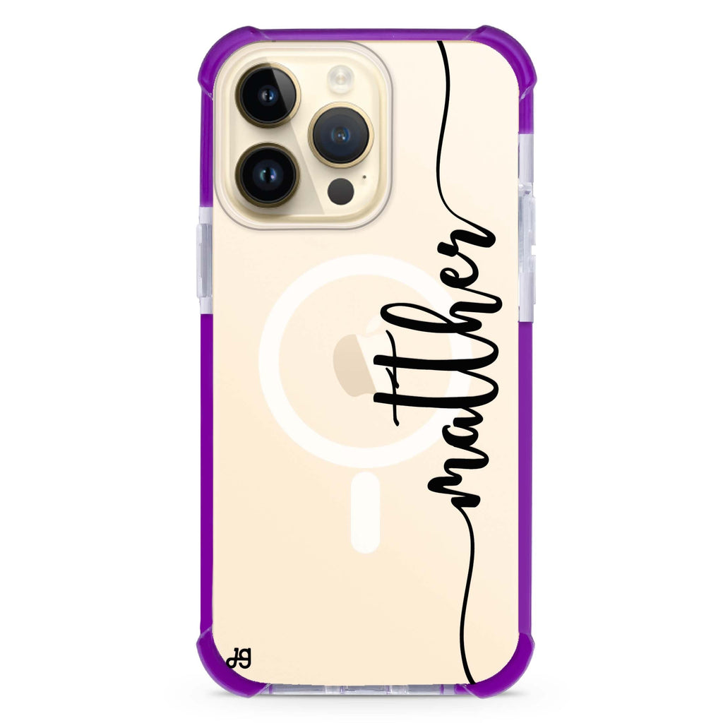 Vertical Script Handwritten Custom iPhone Magsafe 兼容超強防摔保護殼