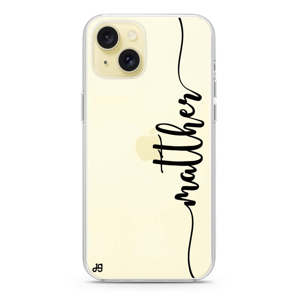 Vertical Script Handwritten Custom iPhone 15 水晶透明保護殼