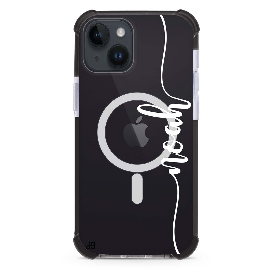 Vertical Script Handwritten Custom iPhone 15 Plus Magsafe 兼容超強防摔保護殼