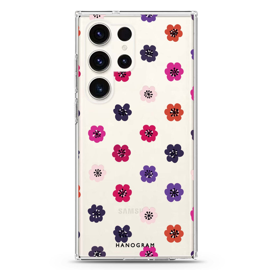 Flower Sprinkle Samsung Galaxy Ultra 透明保護殼，適用 S26/S25/S24/S23 Ultra，圖1