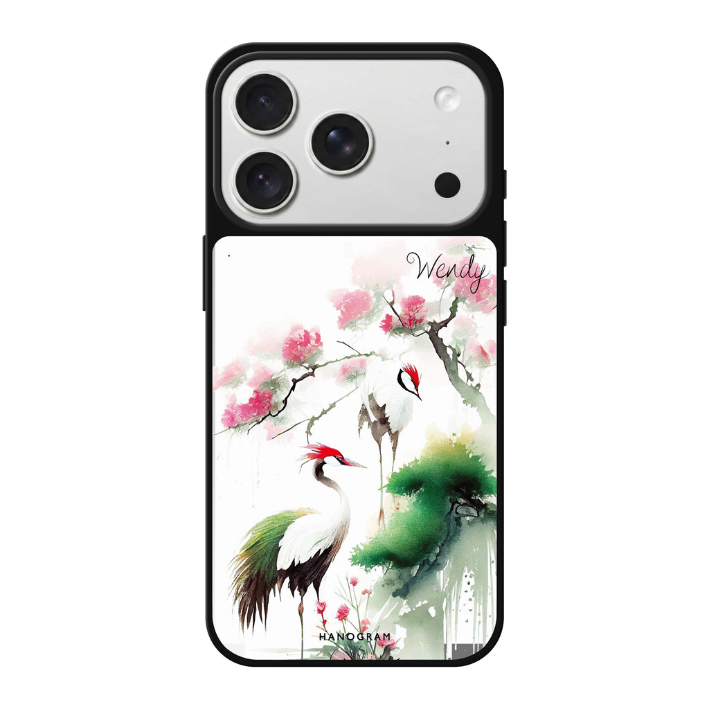 Pines & cranes 鏡面手機殼