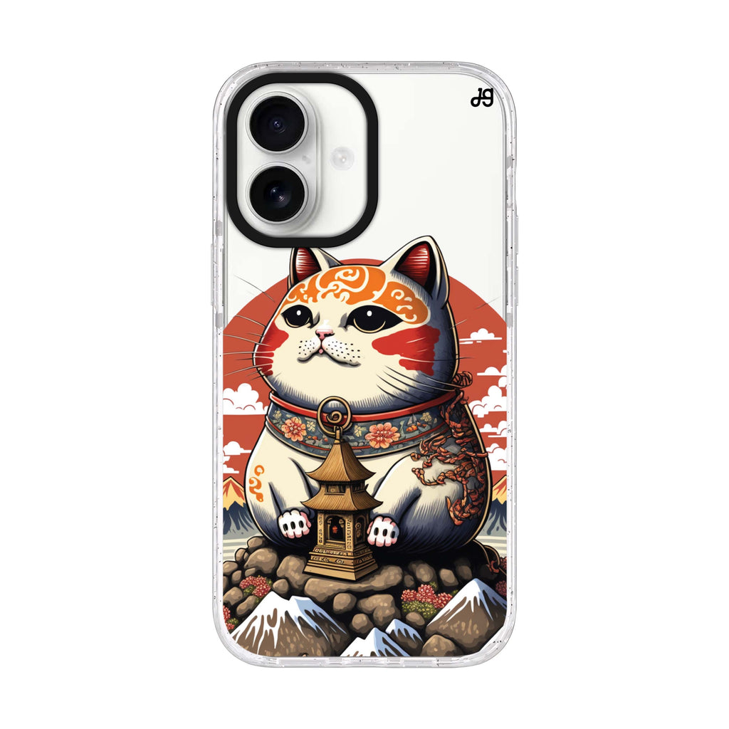 Cat with Fuji Mountain iPhone 17 水晶透明保護殼正面展示