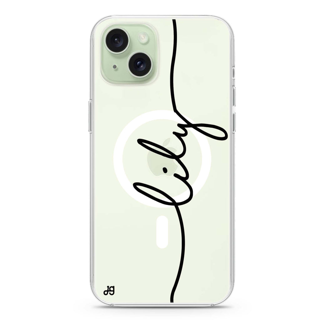 Vertical Handwritten II iPhone 15 Magsafe 兼容水晶透明保護殼