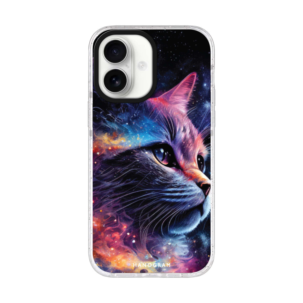 Galaxy Cat iPhone 17 水晶透明保護殼正面展示