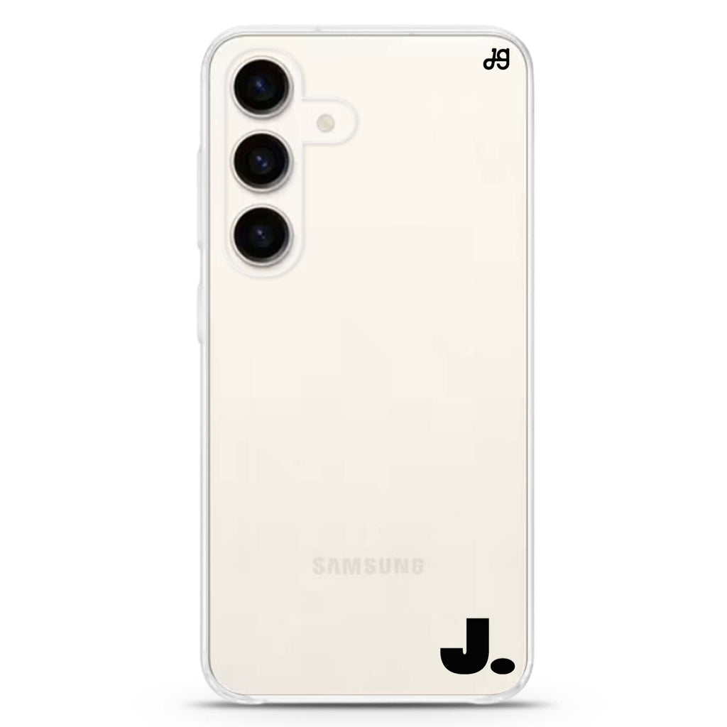 Single Samsung Galaxy S26/S25/S24 可加名字水晶透明保護殼正面展示