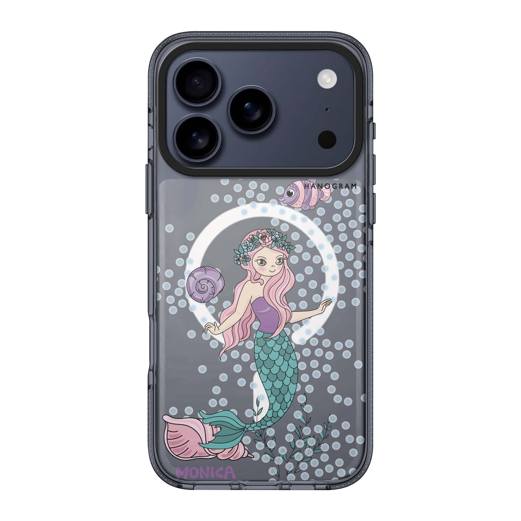 Mermaids iPhone 17 Pro Max MagSafe 水晶透明保護殼 美人魚圖案設計 可自訂名字 圖1