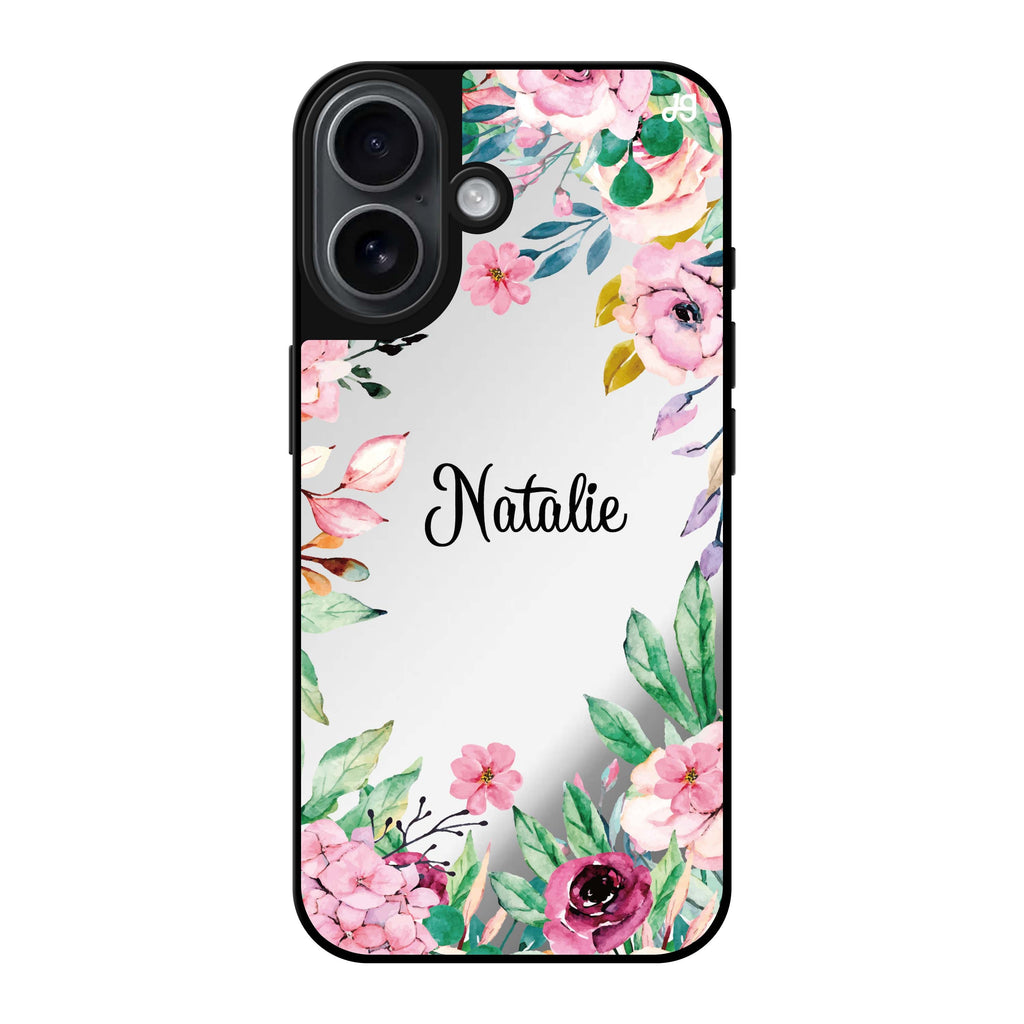 Reflective iPhone 16 Mirror Case –Floral Dream II Design