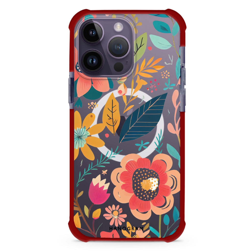 Pretty Florals iPhone Magsafe 兼容超強防摔保護殼