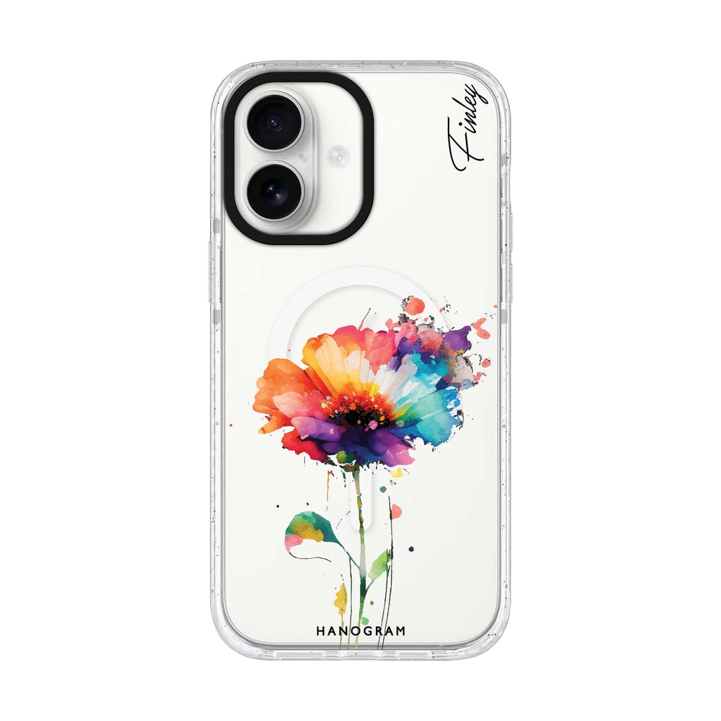 A Beautiful Watercolour Flower iPhone 17 水晶透明保護殼正面展示