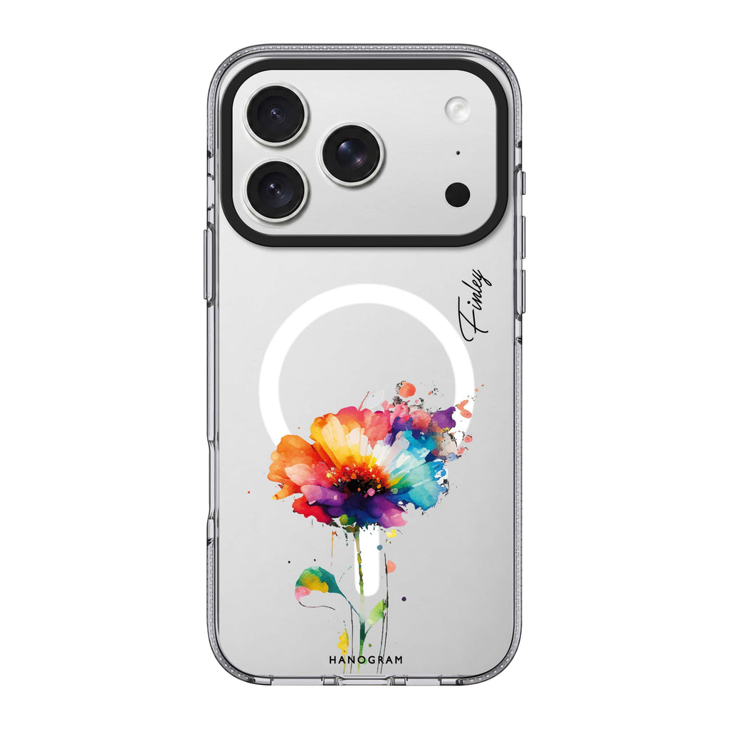 A Beautiful Watercolour Flower 水晶透明保護殼