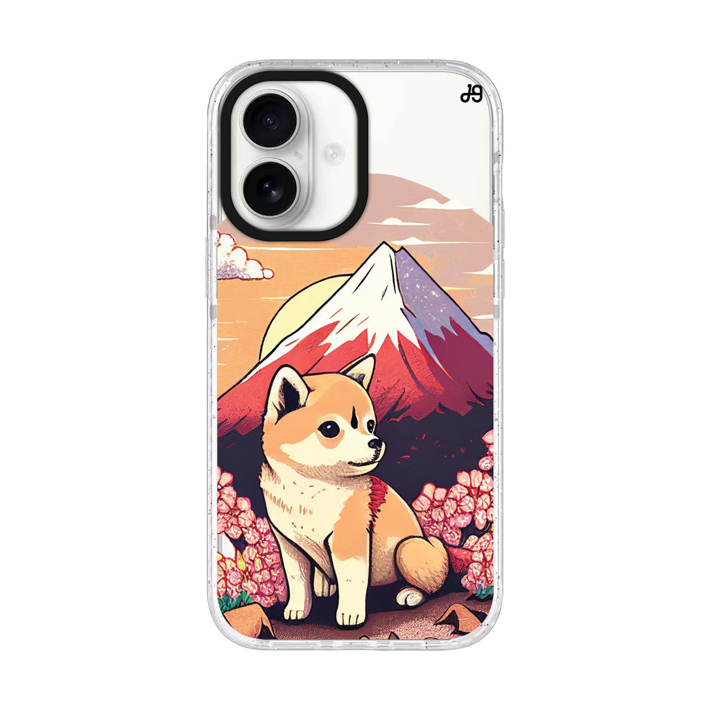 Shiba Inu & Fuji Mountain iPhone 17 水晶透明保護殼正面展示