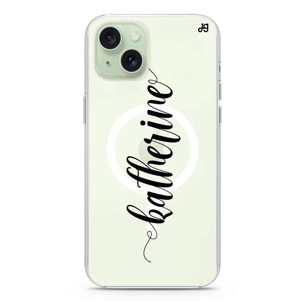 Bold Handwritten iPhone 15 Magsafe 兼容水晶透明保護殼