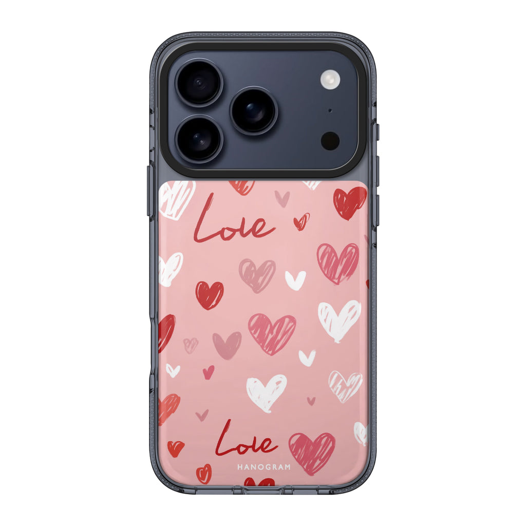 Love Grid iPhone 17 Pro Max MagSafe 水晶透明保護殼 情人節設計設計 圖1