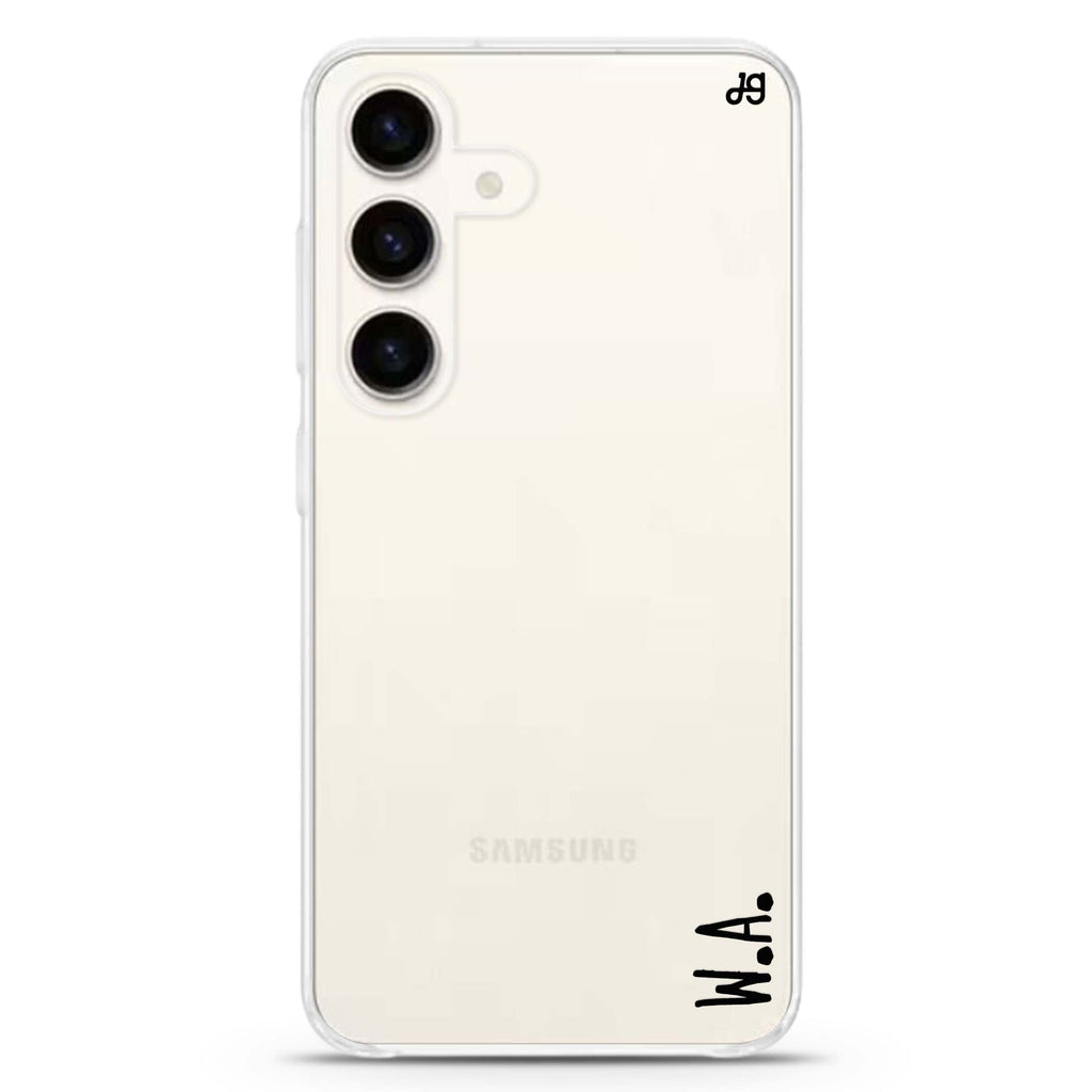 Causal Written Custom Samsung Galaxy S26/S25/S24 可加名字水晶透明保護殼正面展示
