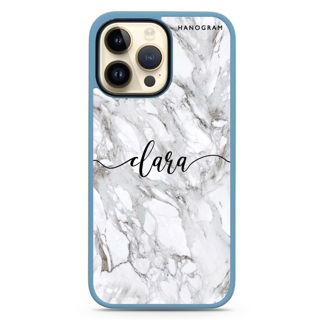 Powder Gray And White Marble 防衝擊保護殼