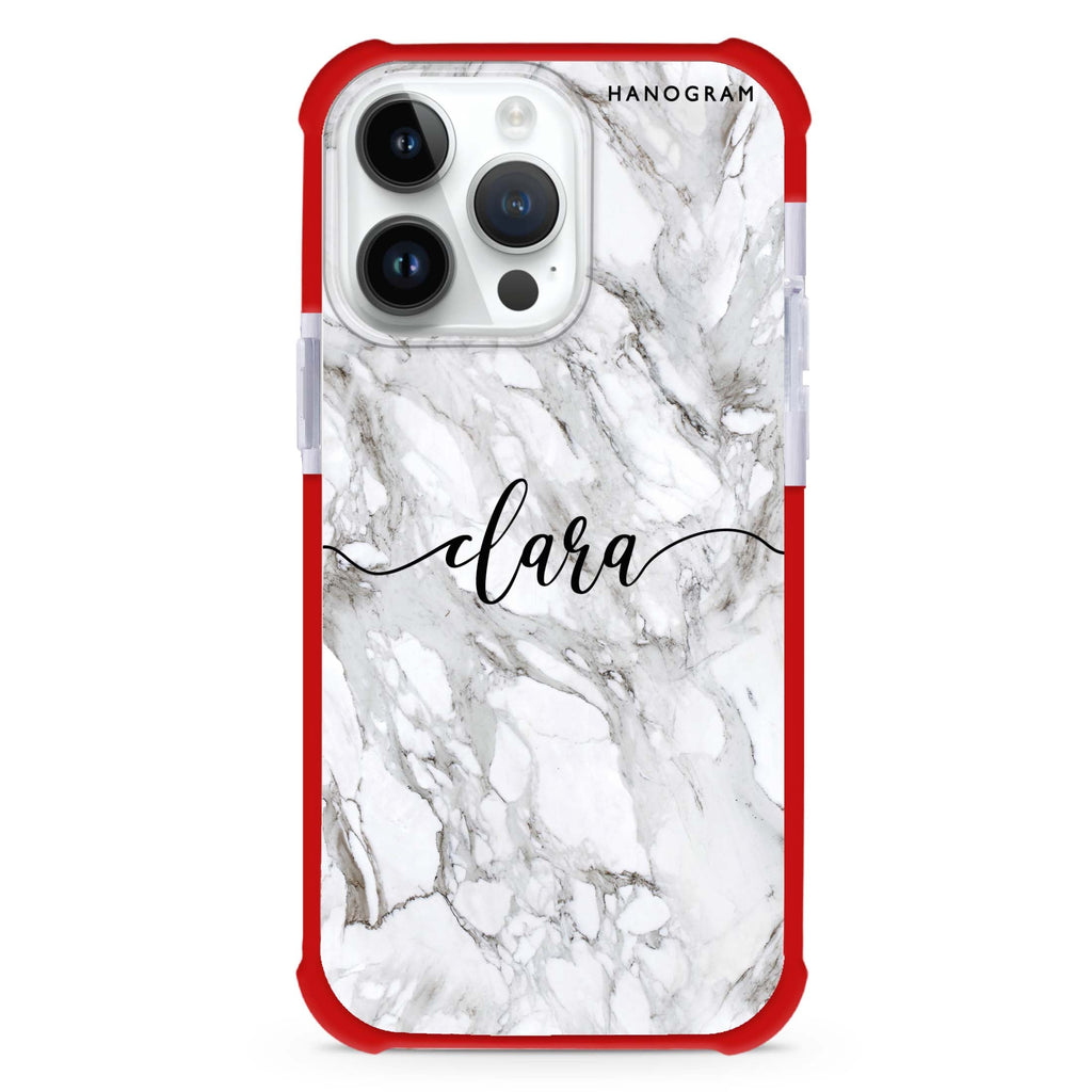 Powder Gray And White Marble iPhone Magsafe 兼容超強防摔保護殼
