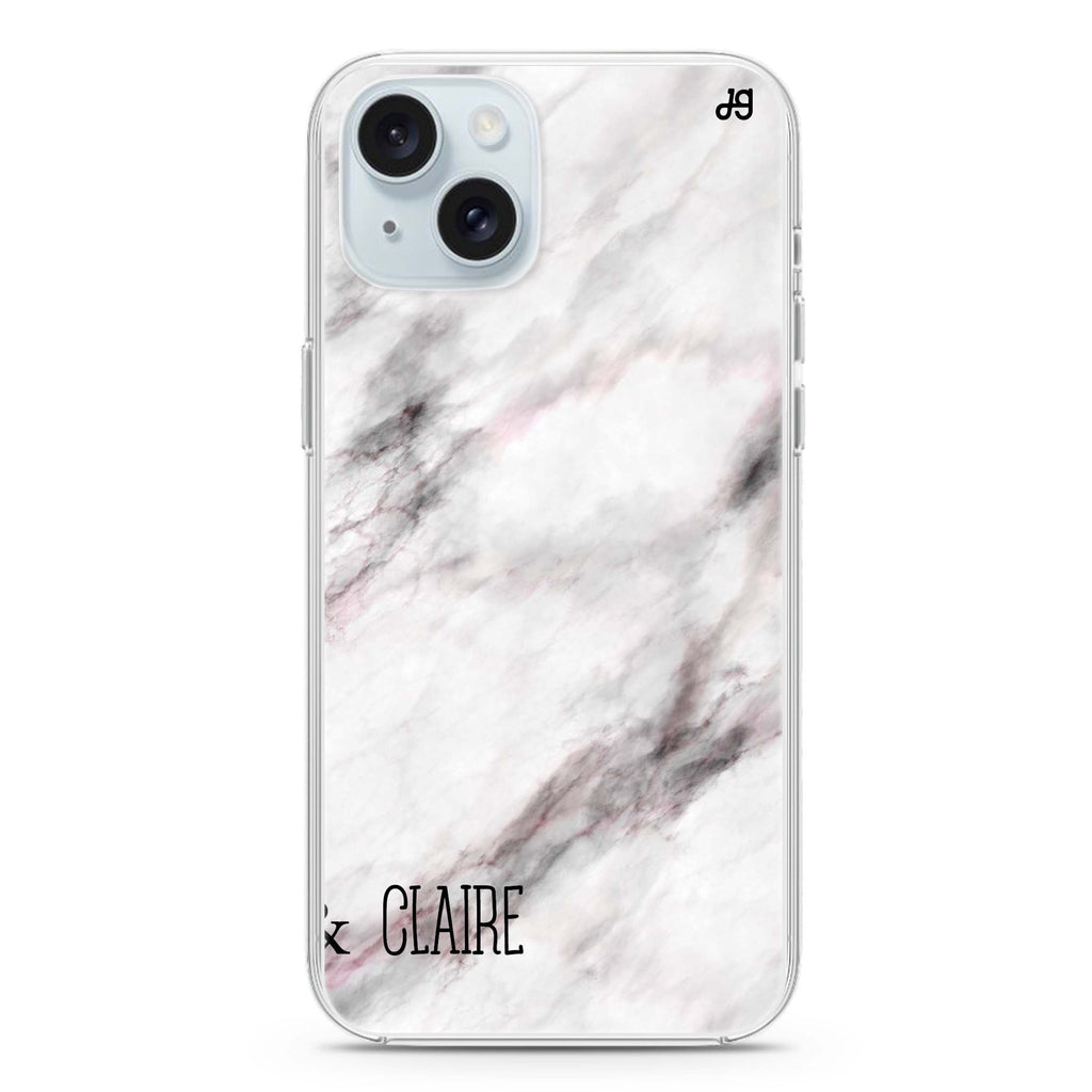 White Marble iPhone 15 plus 水晶透明保護殼