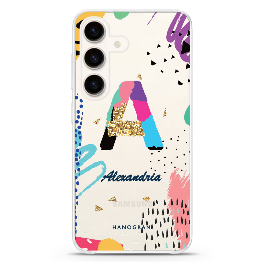 Artistic Monogram IV Samsung Galaxy S26/S25/S24 水晶透明保護殼正面展示