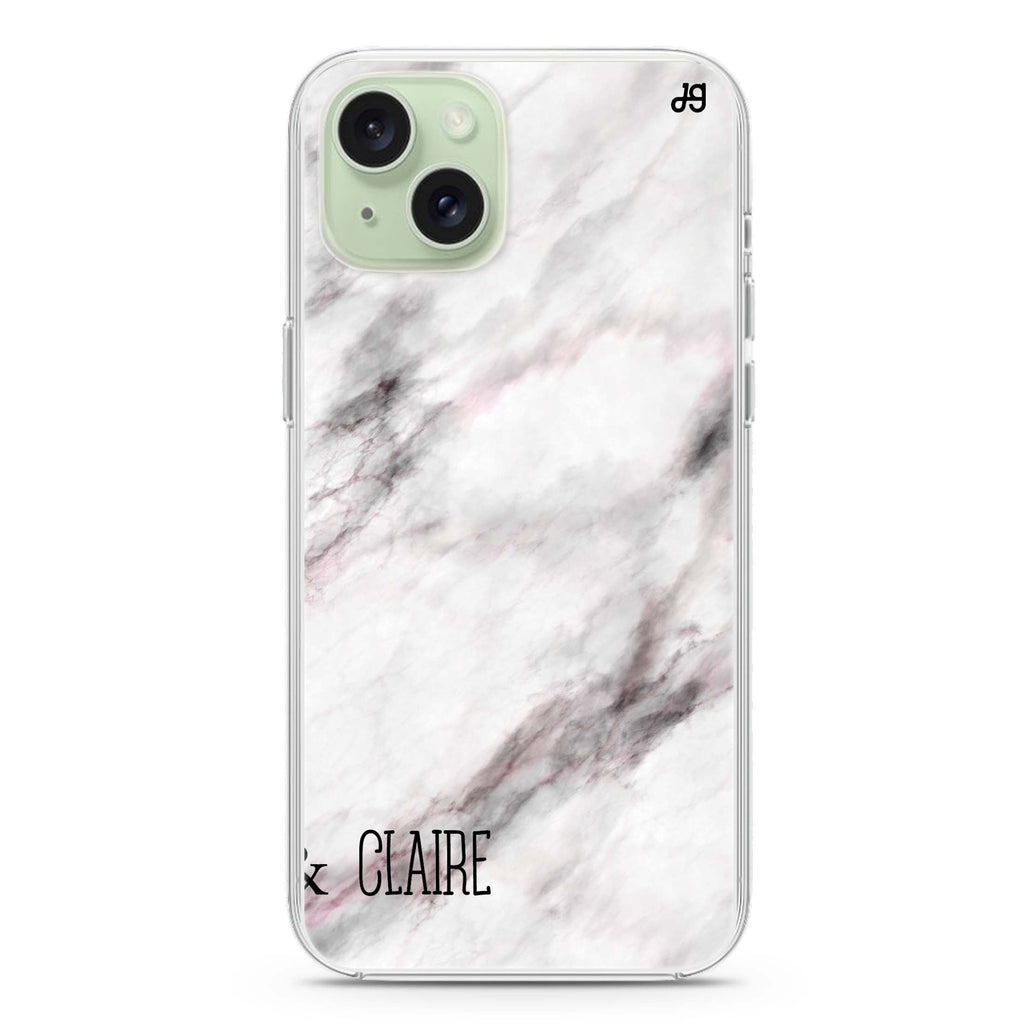 White Marble iPhone 15 水晶透明保護殼