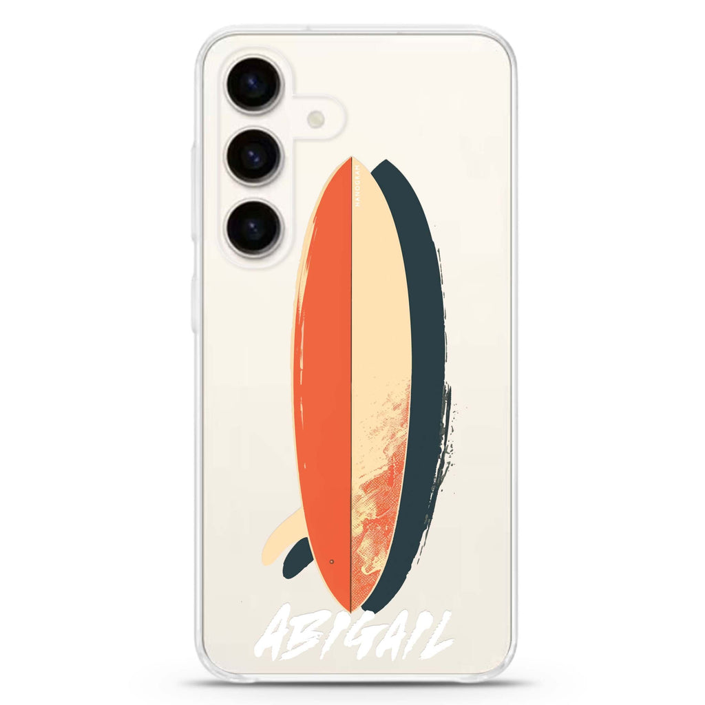 Wave Rider Samsung Galaxy S26/S25/S24 可加名字水晶透明保護殼正面展示