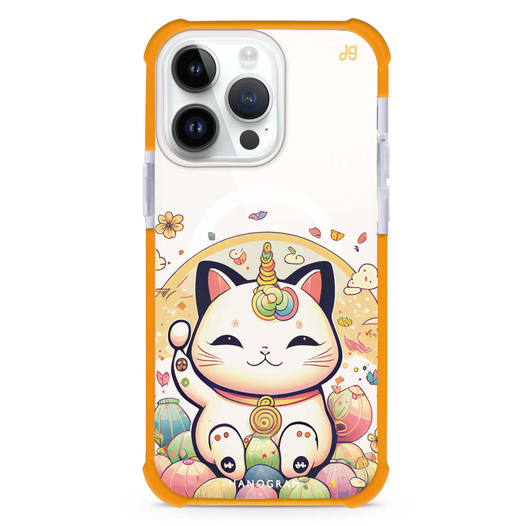 Cute Lucky Cat iPhone Magsafe 兼容超強防摔保護殼