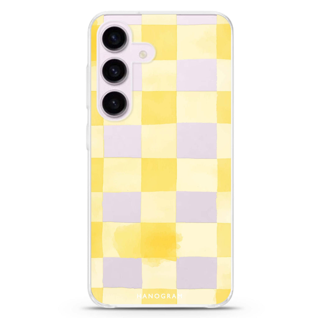 Lemon Checks Samsung Galaxy S26/S25/S24 水晶透明保護殼正面展示