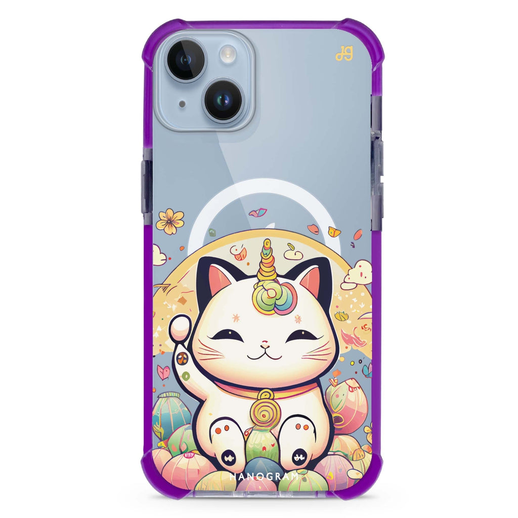 Cute Lucky Cat iPhone 15 Plus Magsafe 兼容超強防摔保護殼