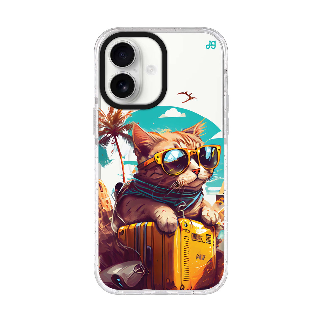 Travel Cat iPhone 17 水晶透明保護殼正面展示